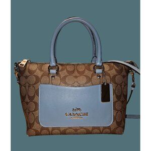 Coach Mini Emma Monogram Signature Canvas Top Handle Satchel Crossbody Bag